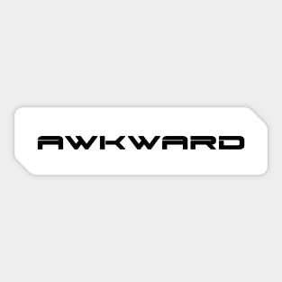 Awkward simple cyberpunk urban slang letters white Sticker